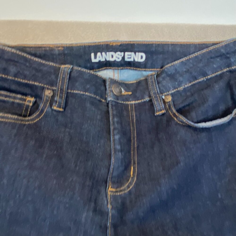 Lands End Womens Jeans Size 30 Mid Rise Curvy Bootcut Blue Cotton Blend - Picture 7 of 15